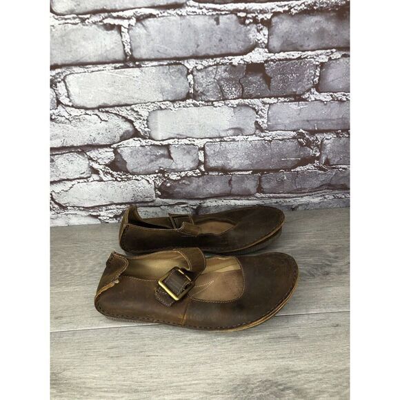 Clarks Unstructured Brown Nubuck Leather Strap Clogs Shoes Women Sz 6.5M US/37EU - Picture 11 of 16